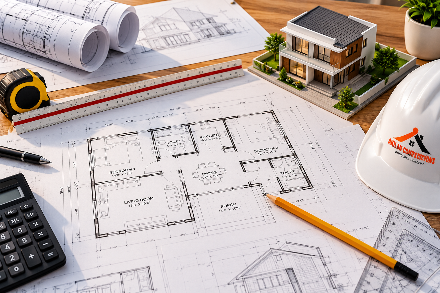 Plan, elevation and approval drawings